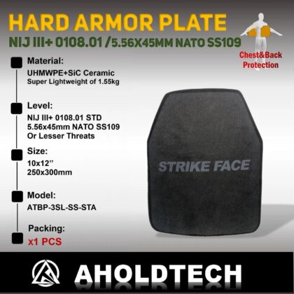 Bulletproof Silicon carbide ceramic PE Hard Armor Plate NIJ III+ Ballistic Vest Backpack Ballistic Board 10×12 Big Plates